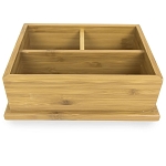 Amenity Services Bamboo Caddy With Three Compartments
